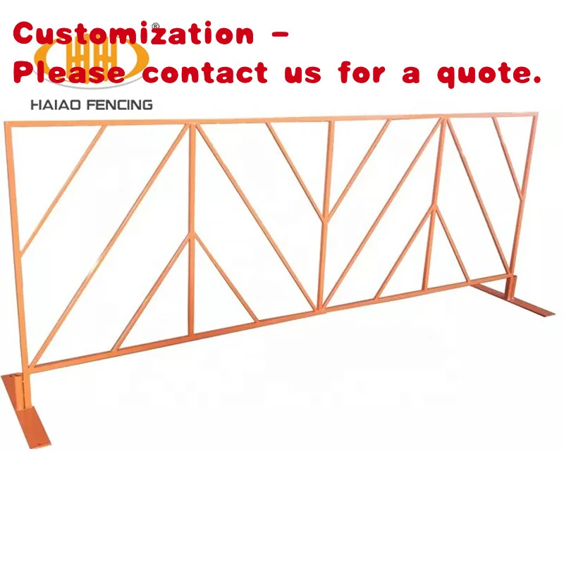 

custom.Heavy Duty Hot Dipped Galvanized Metal Temp Barricade Steel Welded Crowd Control Barrier with Bridge Feet