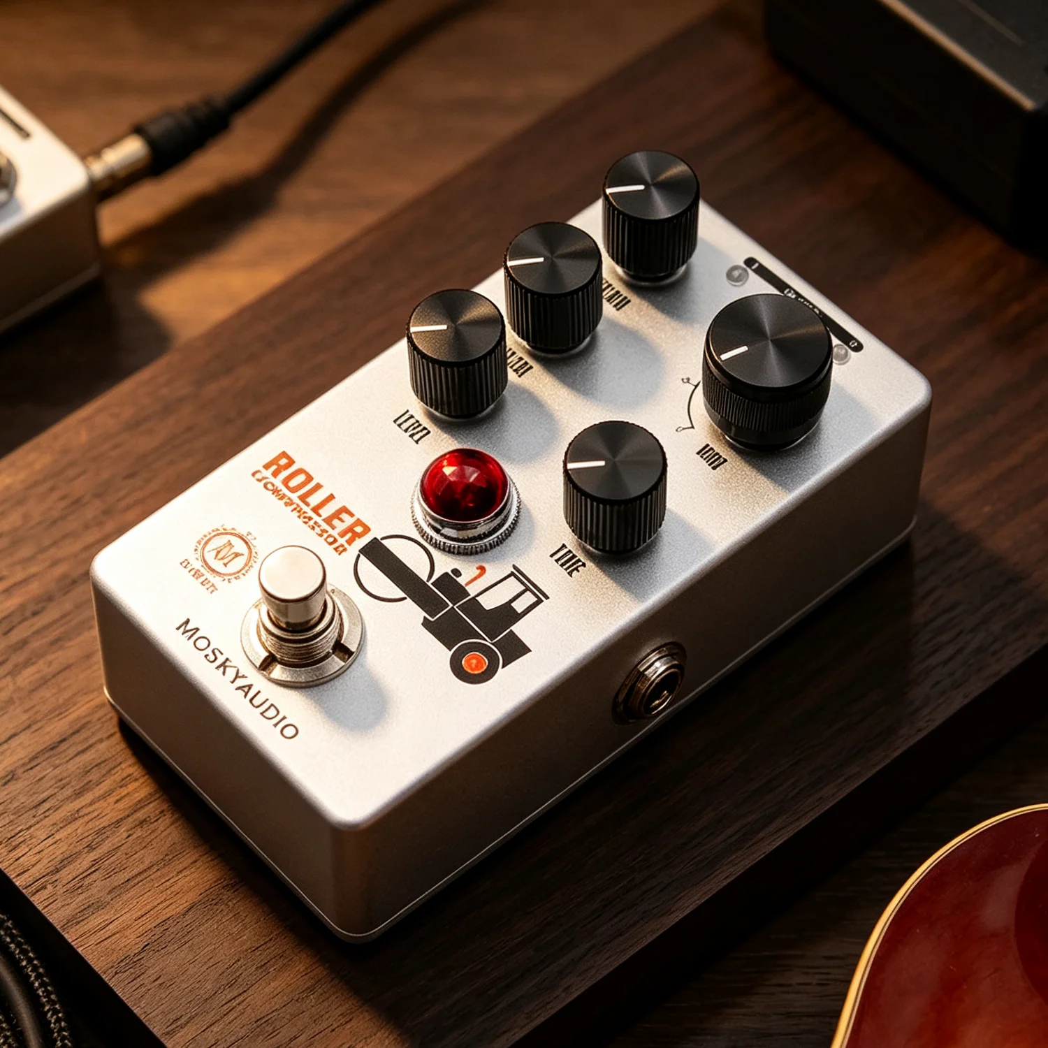 Mosky Roller Compressor Guitar Pedal, 4 Modes Compress Effect with Sustain/Blend/Level/Tone Button, Compressor Pedal