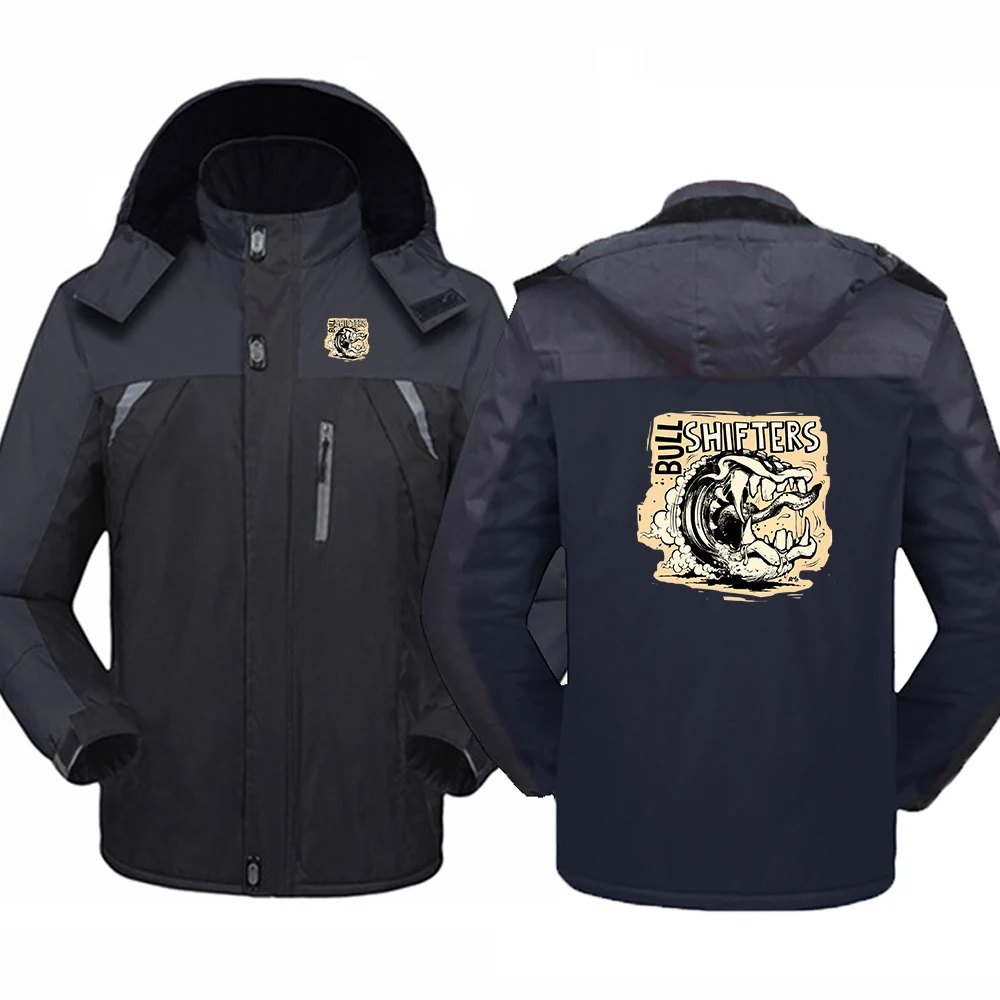 Left 4 Dead Bull Shifters Winter Mens Down Jacket Parkas Coat Mid-length Fur Collar -30 Degree Keep Warm Male Thicken