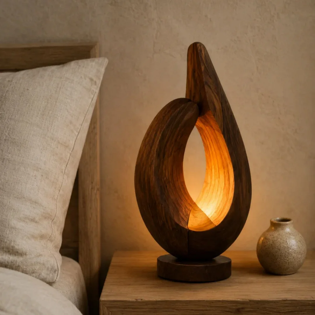 Abstract Curve Hand-carved Wooden Decorative Item Made Of Water Droplet - Interior Decoration Decorative Gift