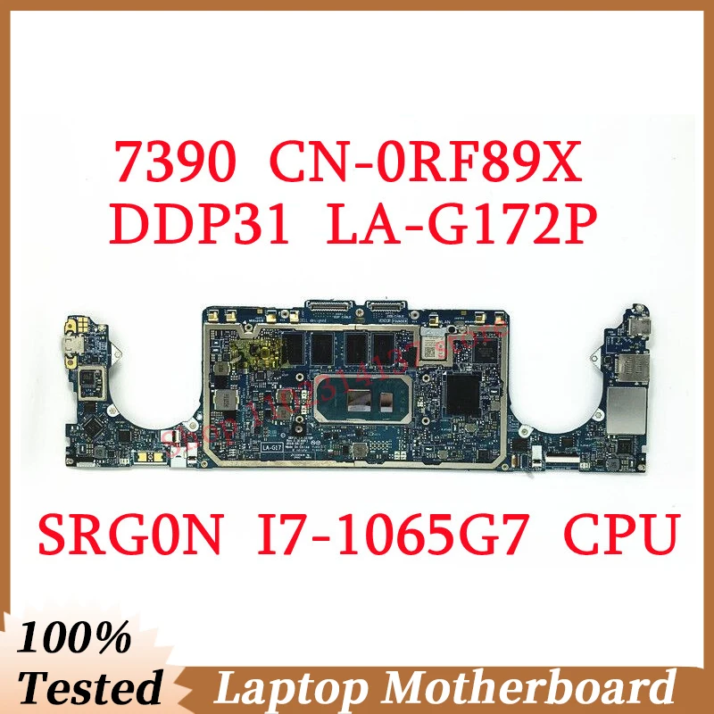 

For DELL 7390 CN-0RF89X 0RF89X RF89X With SRG0N I7-1065G7 CPU Mainboard DDP31 LA-G172P Laptop Motherboard 100% Full Working Well