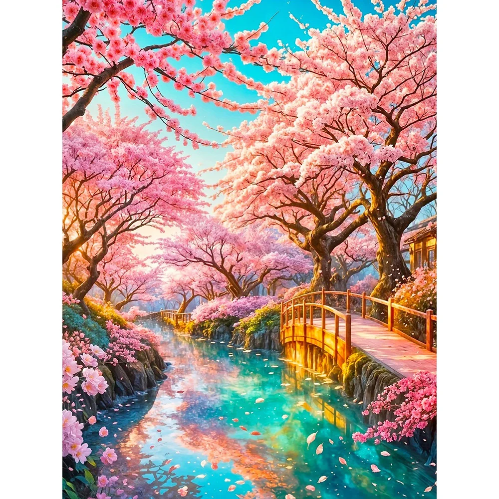 EverShine Vollbohrer Diamant Malerei Baum Stickerei Landschaft Fluss 5D DIY Mosaik Landschaft Handwerk für Erwachsene Weihnachtsgeschenk