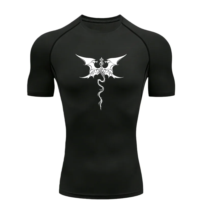 

Мужская спортивная футболка Dragon 2026, компрессионная, с коротким рукавом, для тренировок и фитнеса, для мужчин, для занятий спортом