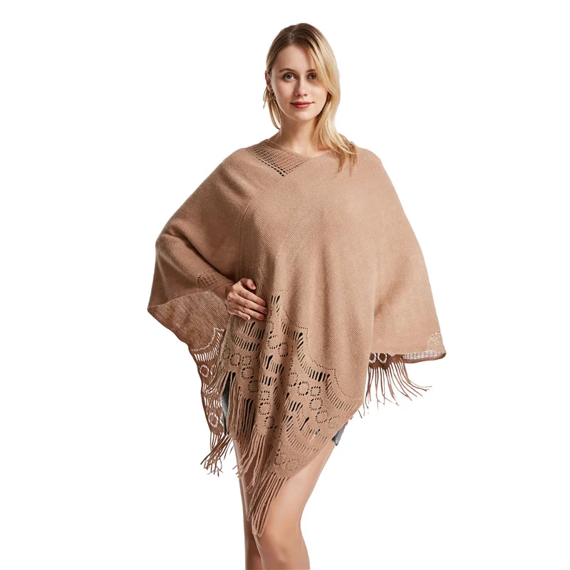 Hot-selling new European and American style fashionable pure color imitation cashmere warm pullover shawl scarf P2