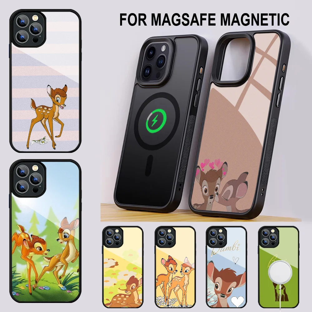 

Cute Disney Bambi Littl Dee Phone Case For IPhone 16 15 14 13 Pro Max 11 12 Mini Alex Mirror For Magsafe Wireless Charging Cover