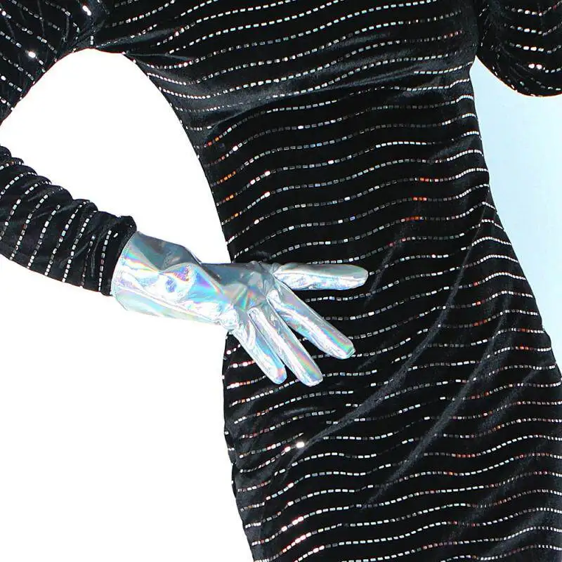 8 Zoll (21 cm) Damen-Lederhandschuhe, modische, glänzende Kunstleder-PU-Beschichtung, Jaguar-Leoparden-Muster, schmal geschnitten, für besondere Anlässe, Handhandschuhe – Detail 12