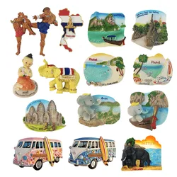 Asia Thailand Boxing Krabi Phuket Lopburi Tourist Souvenir Sticker Fridge Magnetic Refrigerator Articles Handicraft Gifts