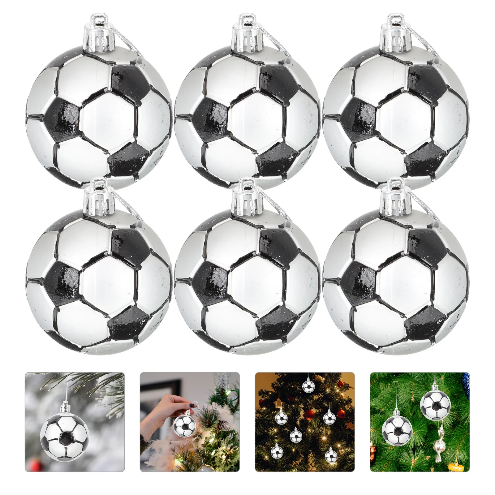 

6Pcs Xmas Ball Pendants Christmas Decoration Plastic Hanging Tree Balls Xmas Party Supplies Decorative Balls Ornaments
