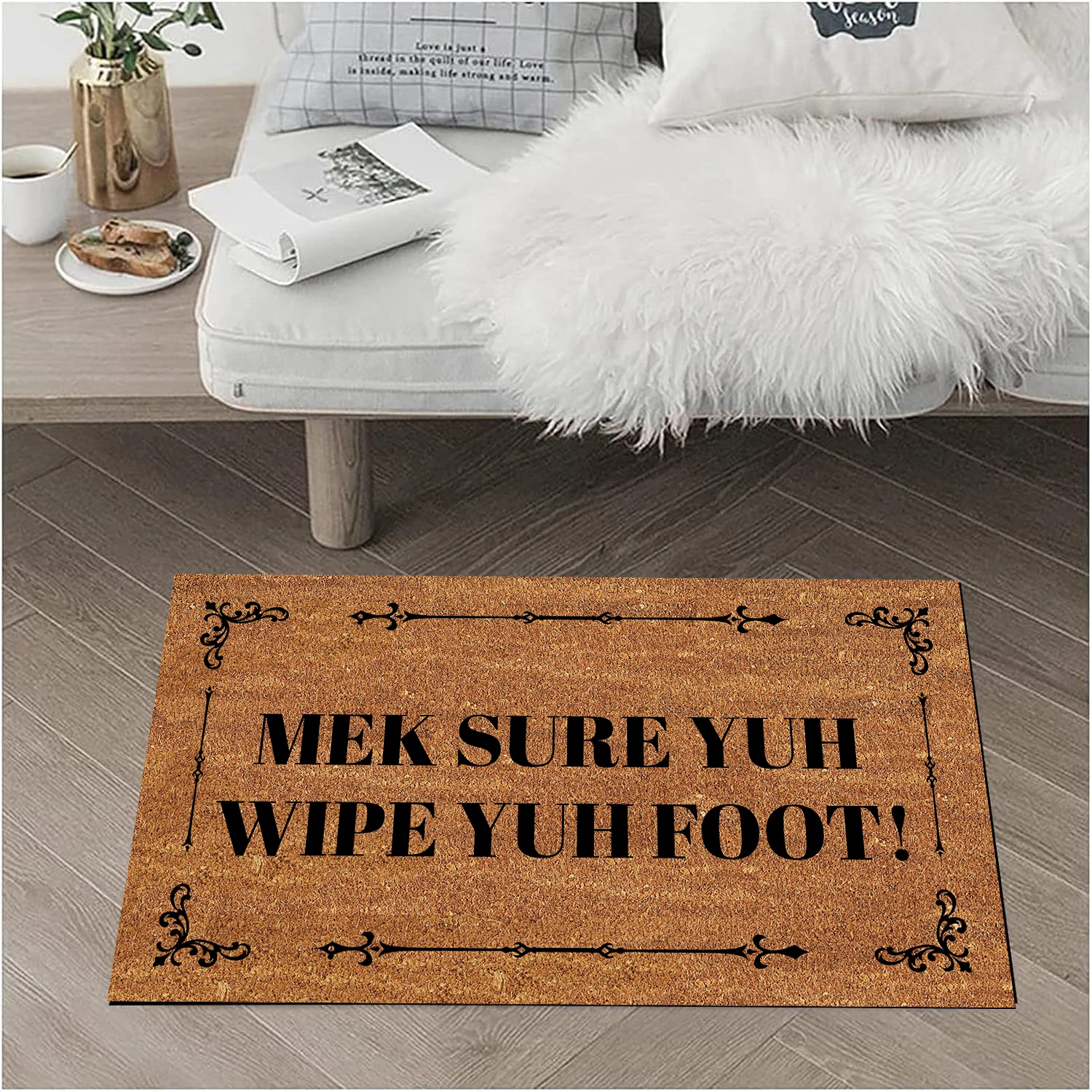

Doormat Wipe Yhu Foot Jamaica Welcome Mat Personalized Door Mats Indoor Outdoor Entrance Rugs Front Door Mat 23.6" L x 15.7"