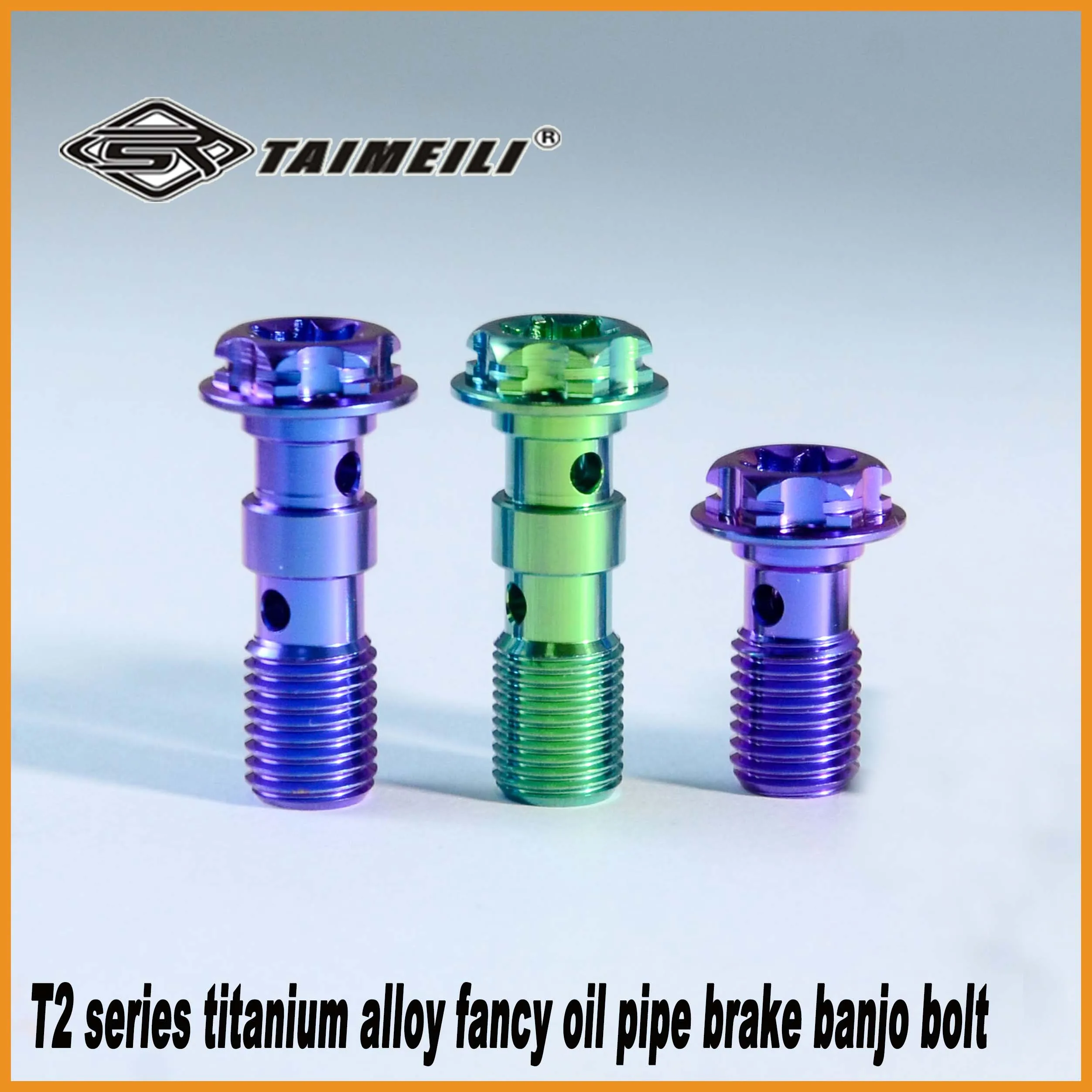TAIMEILI 1 Stück/Motorrad-Bremssattelrohr-Titan-Schraube, dekorativer Bolzen M10 p10/1,25, grün/anodisiert blau, lila, Tuning-Teile – Detail 2