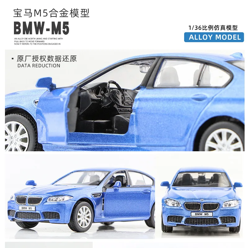 1:36 M5  Alloy Metal Sports Car Model  Diecast Miniature Pull Back Collection Decoration for Car