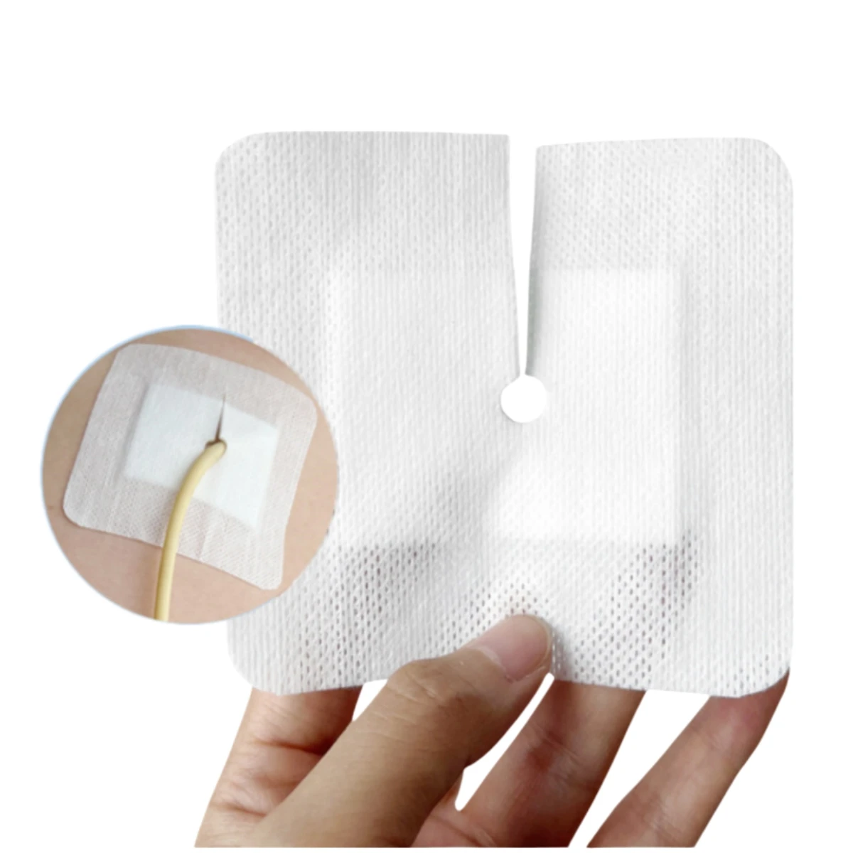 10Pcs Adhesive Split Drain Gauze Sponge for Feeding Tube PEG Catheter Stabilization Holder Incision Surgery Wound Care Pad
