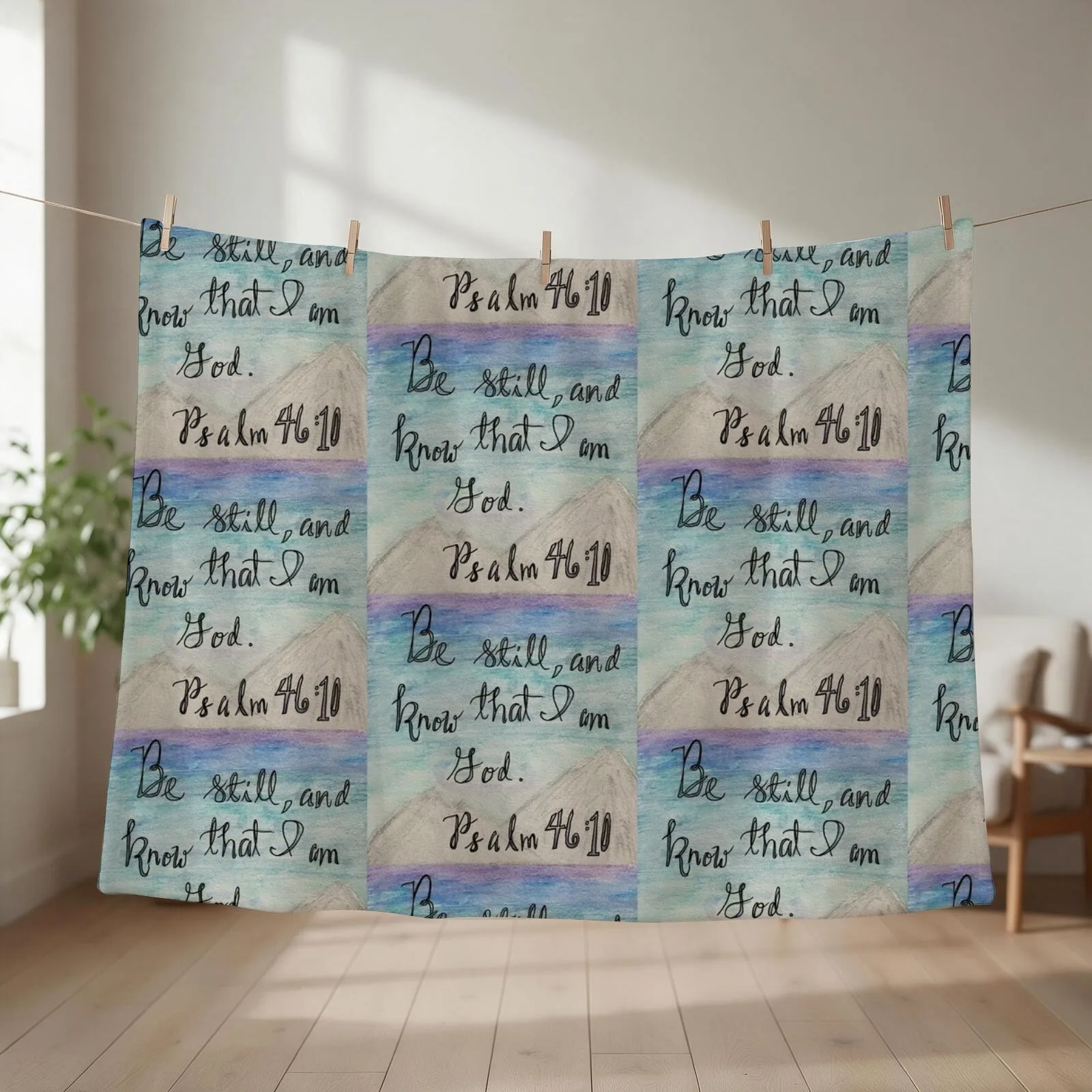 Psalm 46:10 art Throw Blanket couch cozy soft plush fuzzy picnic outdoor blanket