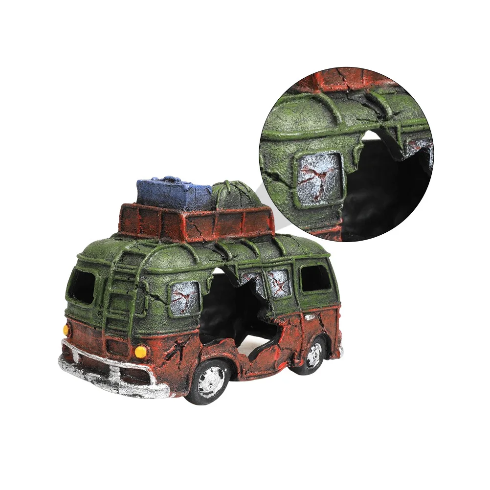 

1Pcs Sunken Car Decoration Long Lasting Aquarium Landscape Resin Fish Tank Decor No Deformation Aquarium Ornament Handicraft