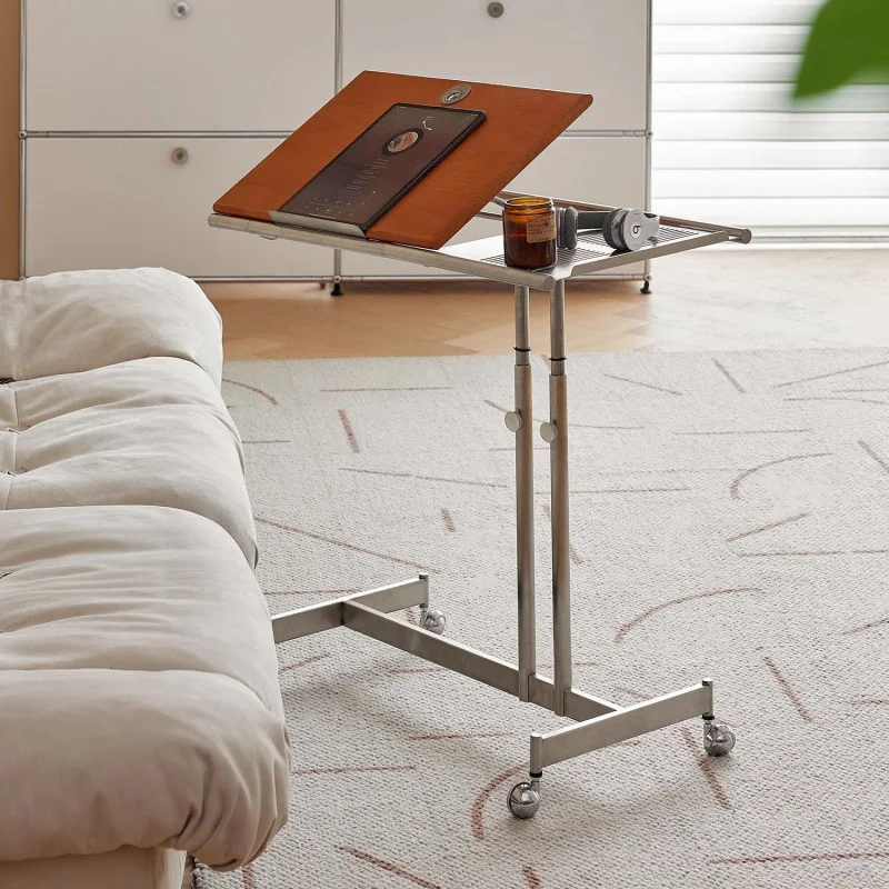 Solid wood removable sofa sheet music rack computer bedside table trolley rack