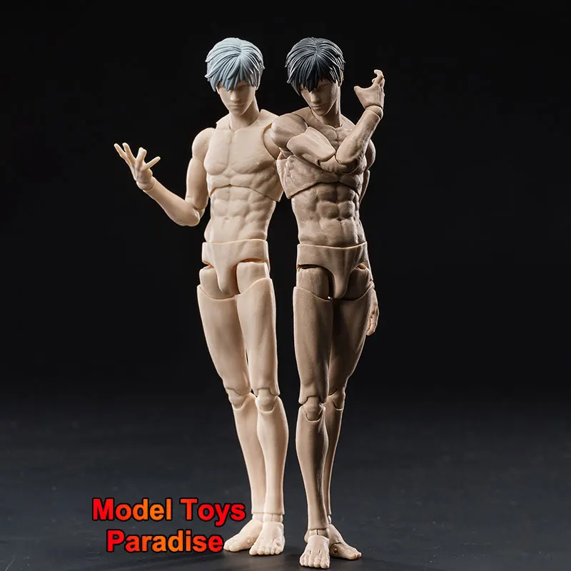 VTOYS X BMS 1/12 Super Soft Muscle Joint Body White Yellow Skin Male Anime Model Doll 16.5CM Movable Men Soldier Action Figure