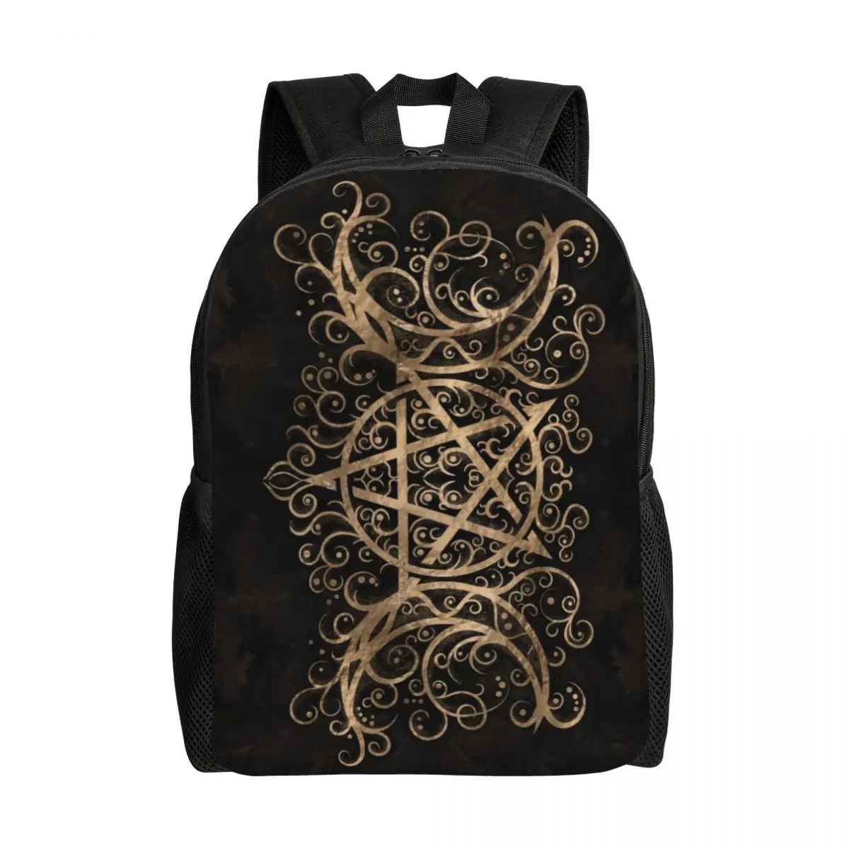 

Customized Triple Moon Goddess Pentagram Laptop Backpack Casual Bookbag School College Students Goth Wiccan Witch Witchcraft Bag