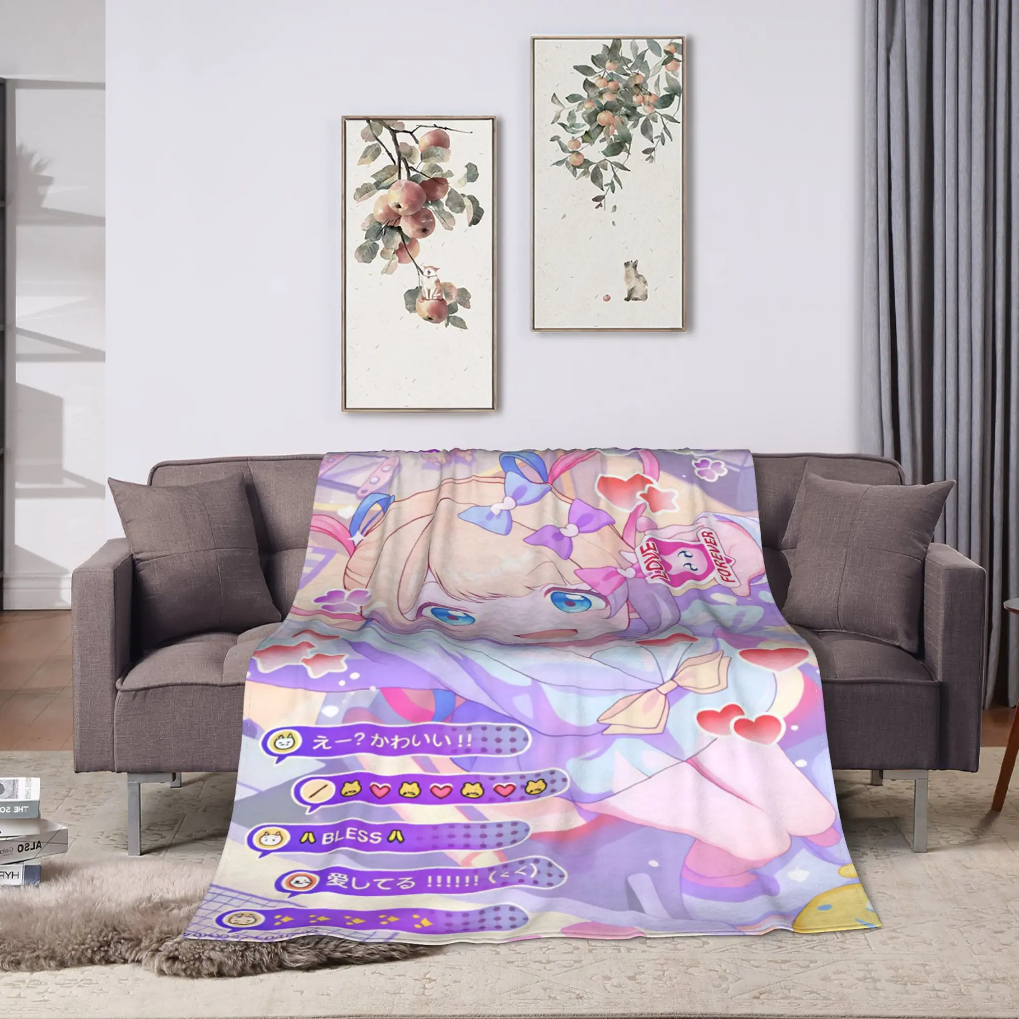 N-Needy Streamer O-Overload KAngel Blanket  Soft Graphic Plush Throw Blanket For Bedroom Decorative Flannel Bedspread Bed Cover
