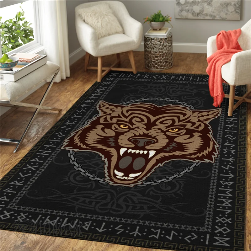 FENRIR BOUND BY CHAINS AND SEALED BY RUNIC-VIKING 3D Printed Area Rug Non-slip Mat Dining Room Living Room Soft Bedroom Carpet