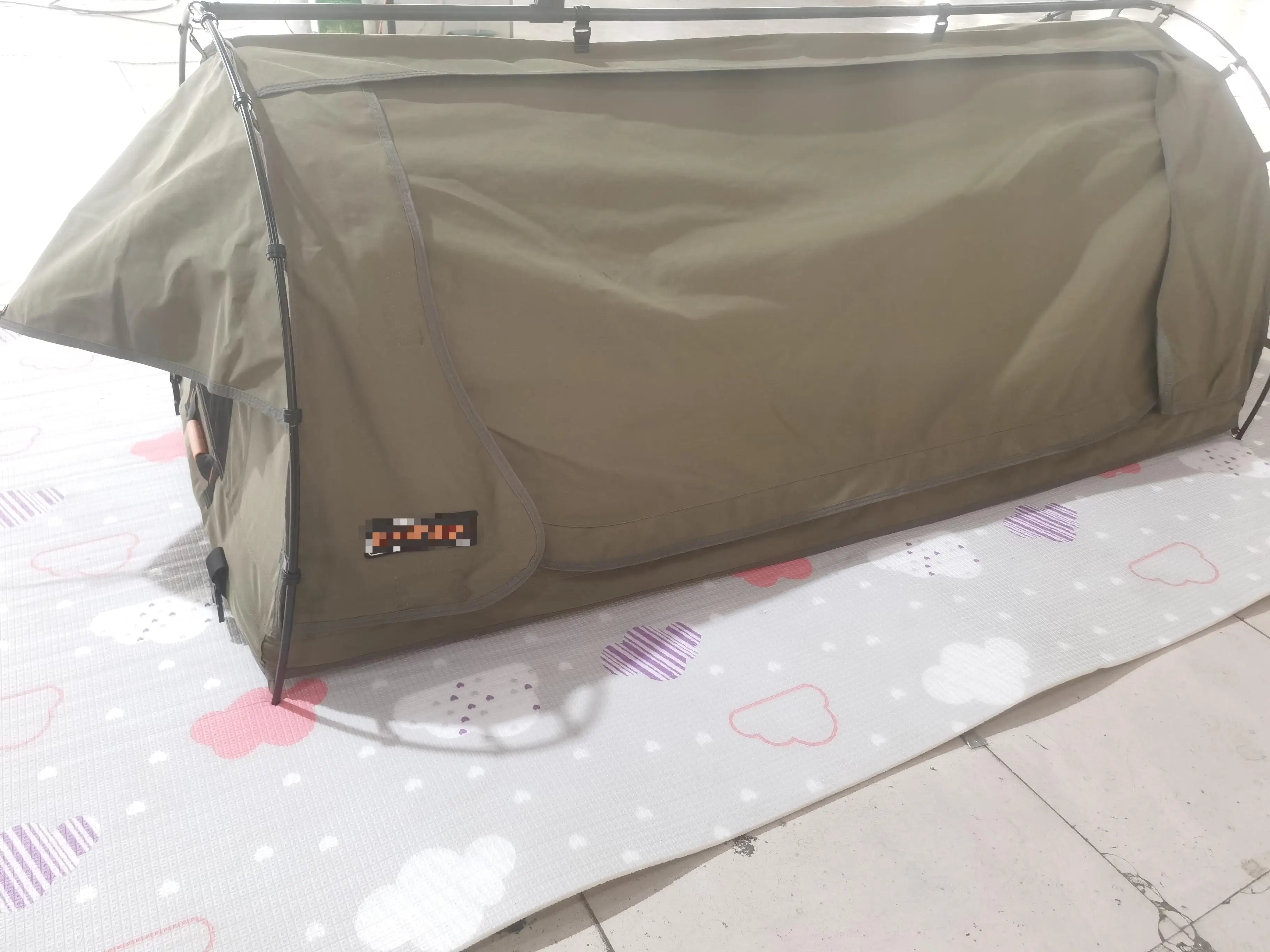 Custom logo Easy Setup Compact Single Double Camping Canvas Swag Tent for Hikers Campers