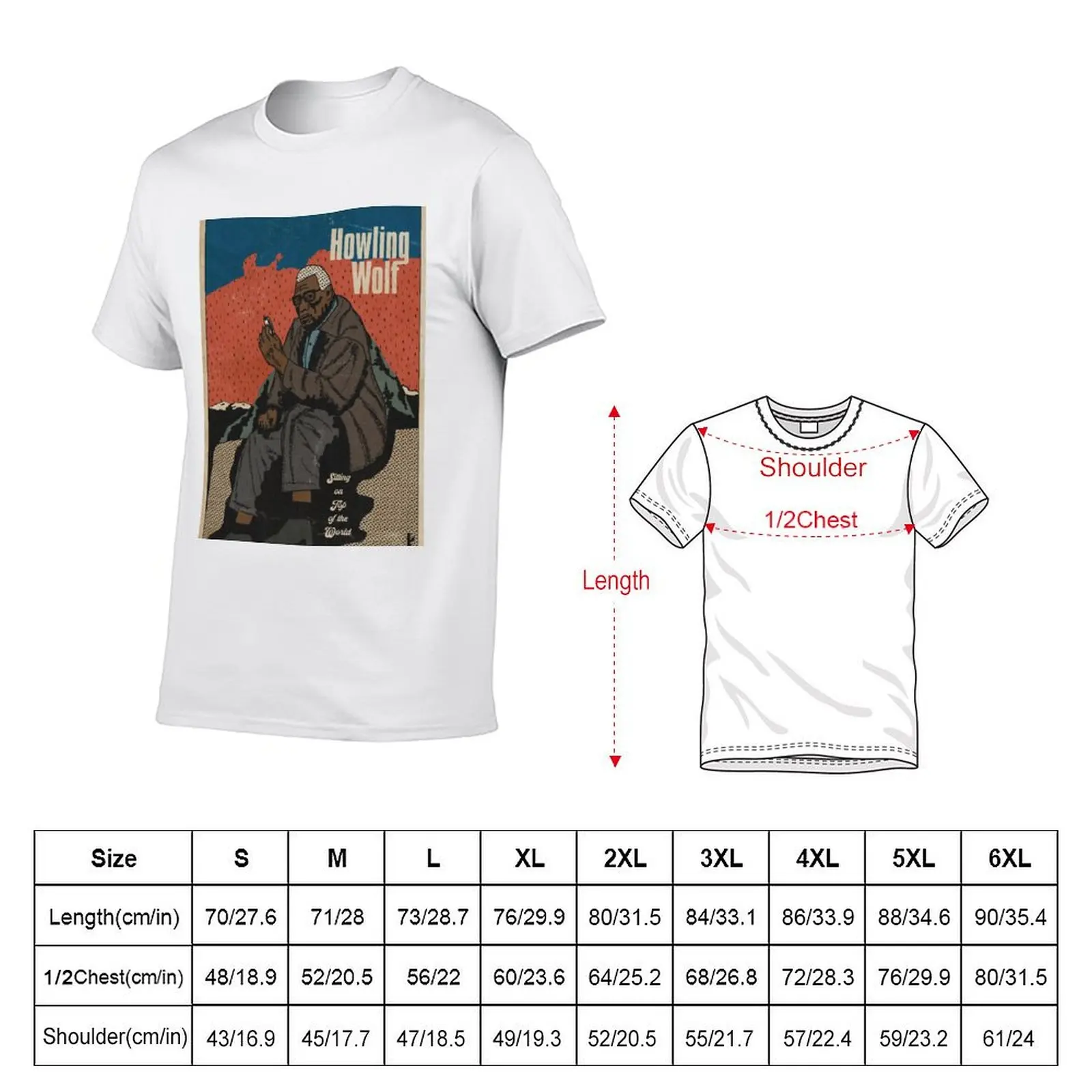 Howling Wolf blues legent print T-Shirt essential t shirt cotton t shirt man T-Shirt