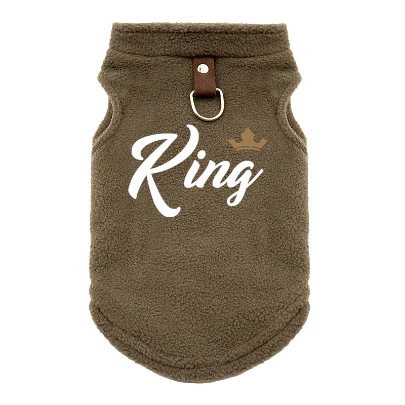 Comfortable and stylish pet vest with king pattern - breathable polyester fiber, suitable for small and medium-sized dog and cat