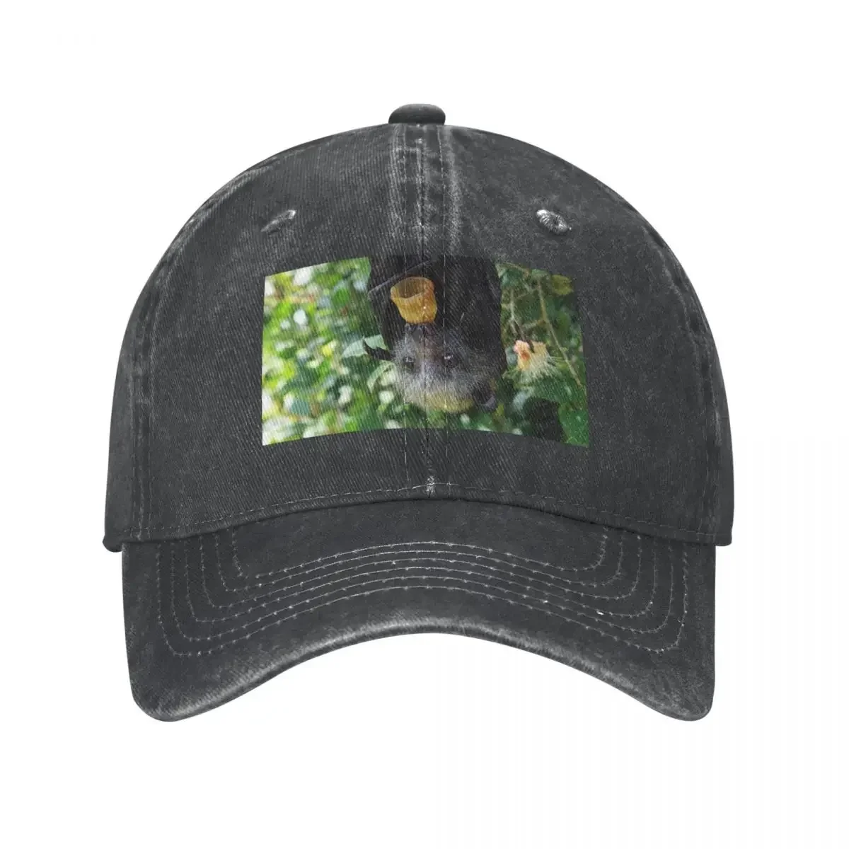 Batzilla - Rescued flying fox bat in tree with pacifier Cowboy Hat Sports Cap Snap Back Hat Men's Hats Women's