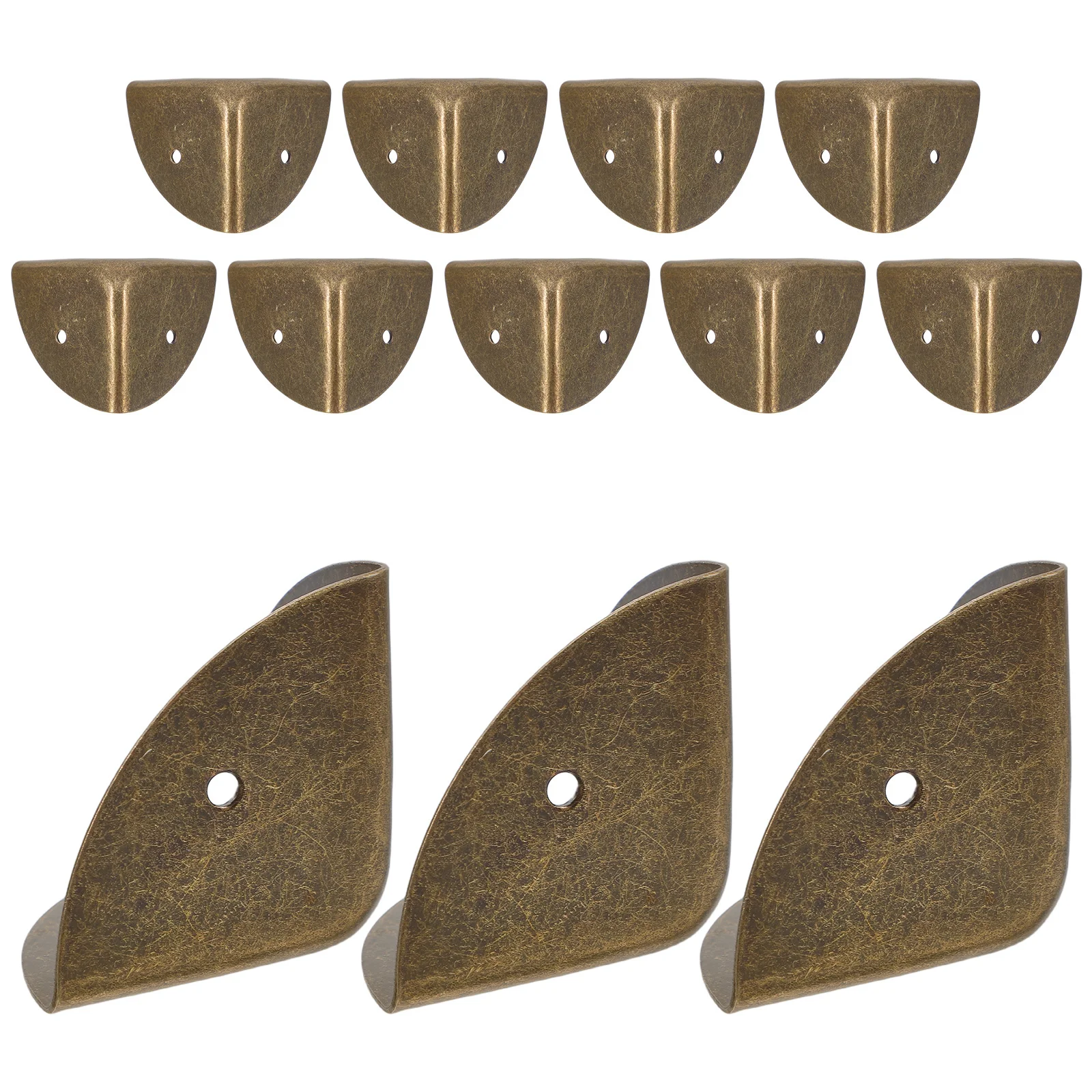 

12Pcs Triangle Corner Protectors for Wooden Box and Suitcase Heavy Duty Metal Edge Guards Decorative Accessories Corner Piece