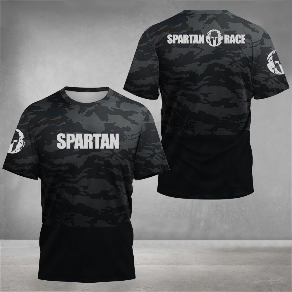 

2024 New Spartan Graphic 3D Printed T-Shirt Men's GYM Fitness Compression Short Sleeve T-Shirt Breathable O-Neck T-shirts Top