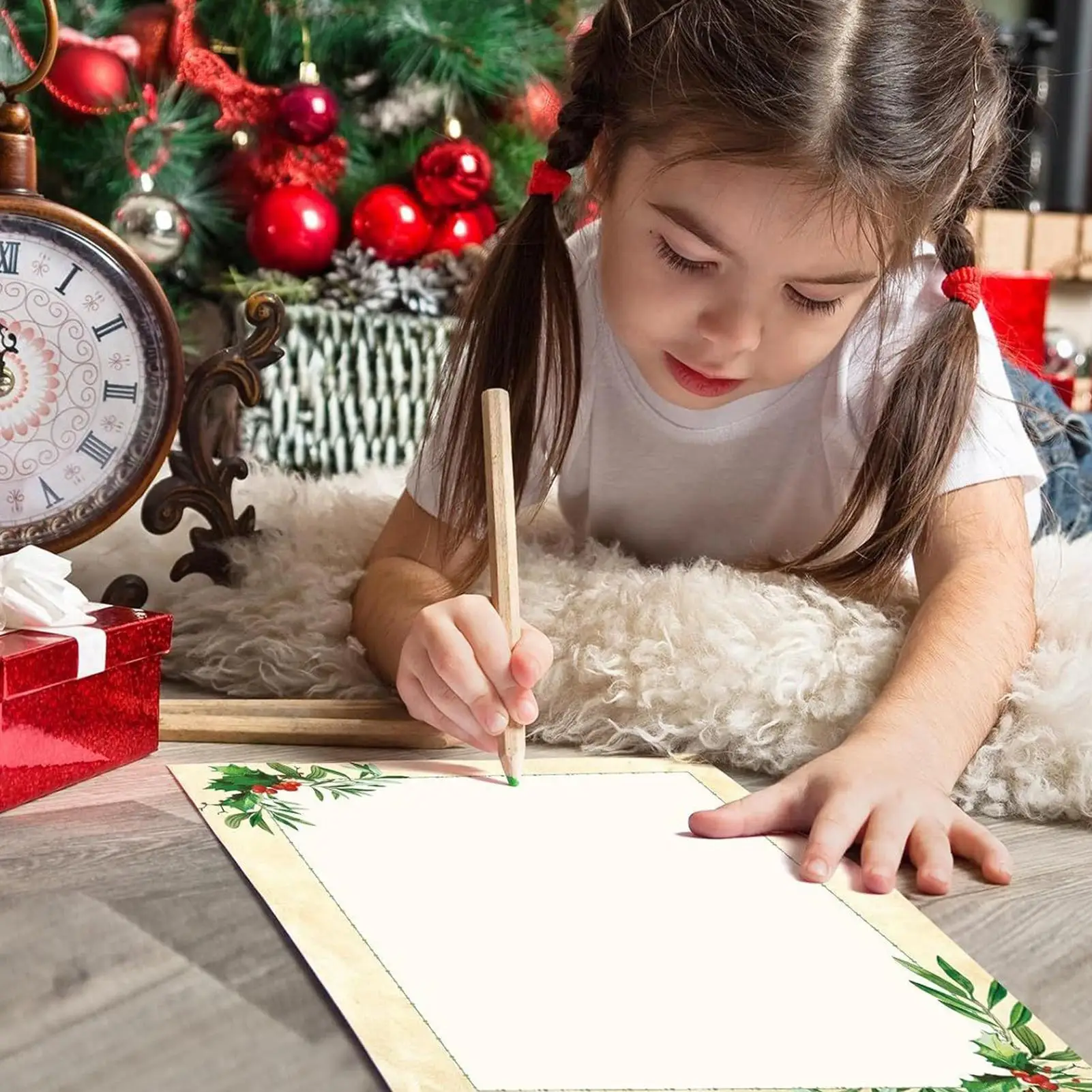 

Рождественская бумага с бланками, 50 шт., дизайн с границей, праздничные листы, праздничная бумага для принтера для письма, заметки для письма, свадьбы