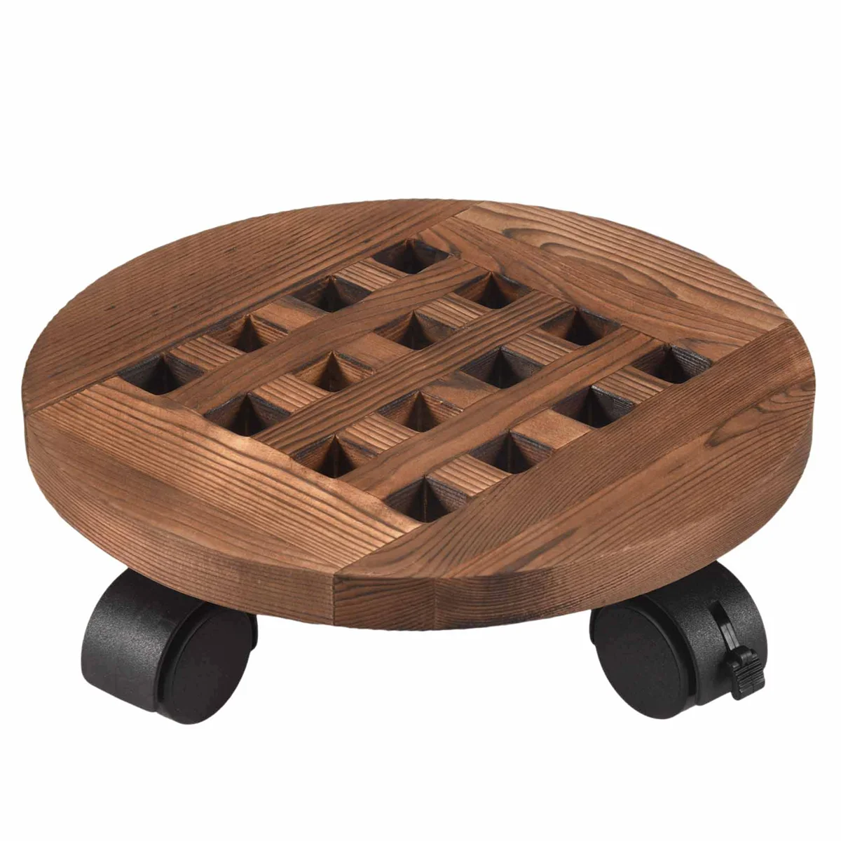 Flower pot tray 25cm Wood Flower Pot Removable Tray Plant Holder Stand Base with Wheels Planter Flowers Pot Mover Trolley Plate