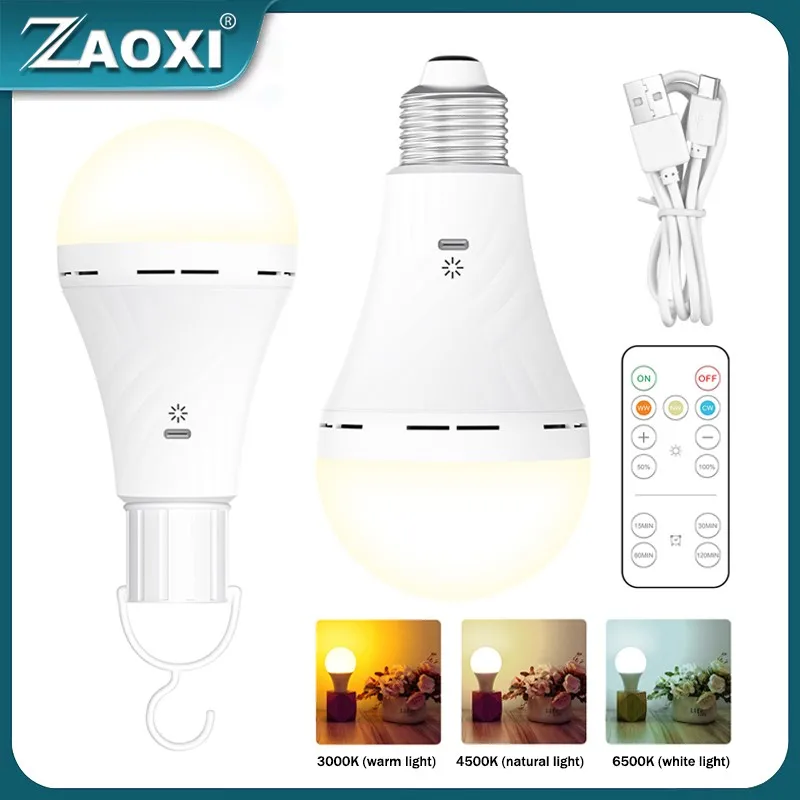 

ZAOXI E26 USB Rechargeable Light Bulb LED Outdoor Camping Night Market Home Power Outage Emergency Lighting Ball Bubble Light