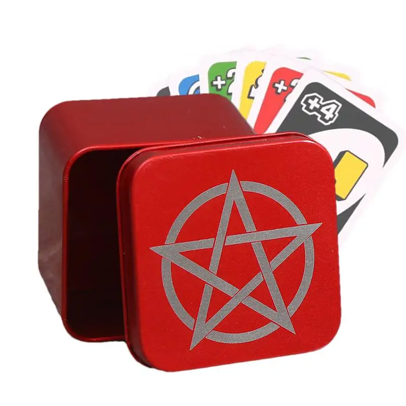 1pc storage box Tarot Card Holder Box Decorative Storage Bin Moon Star Pattern Mini Iron Jewelry Organizer ForDesktop Organizing