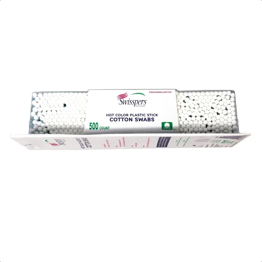 Swisspers Hot Colored Swab500 ct يختلف اللون