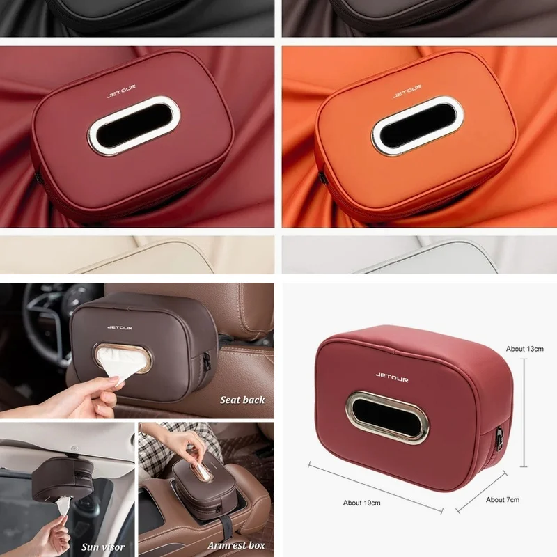 Chery OMODA Tiggo Jetour Genuine Leather Tissue Box, Fit S5 O5 E5 C5 Arrizo X70, Compatible MG ZS MG4 EV Interior Parts