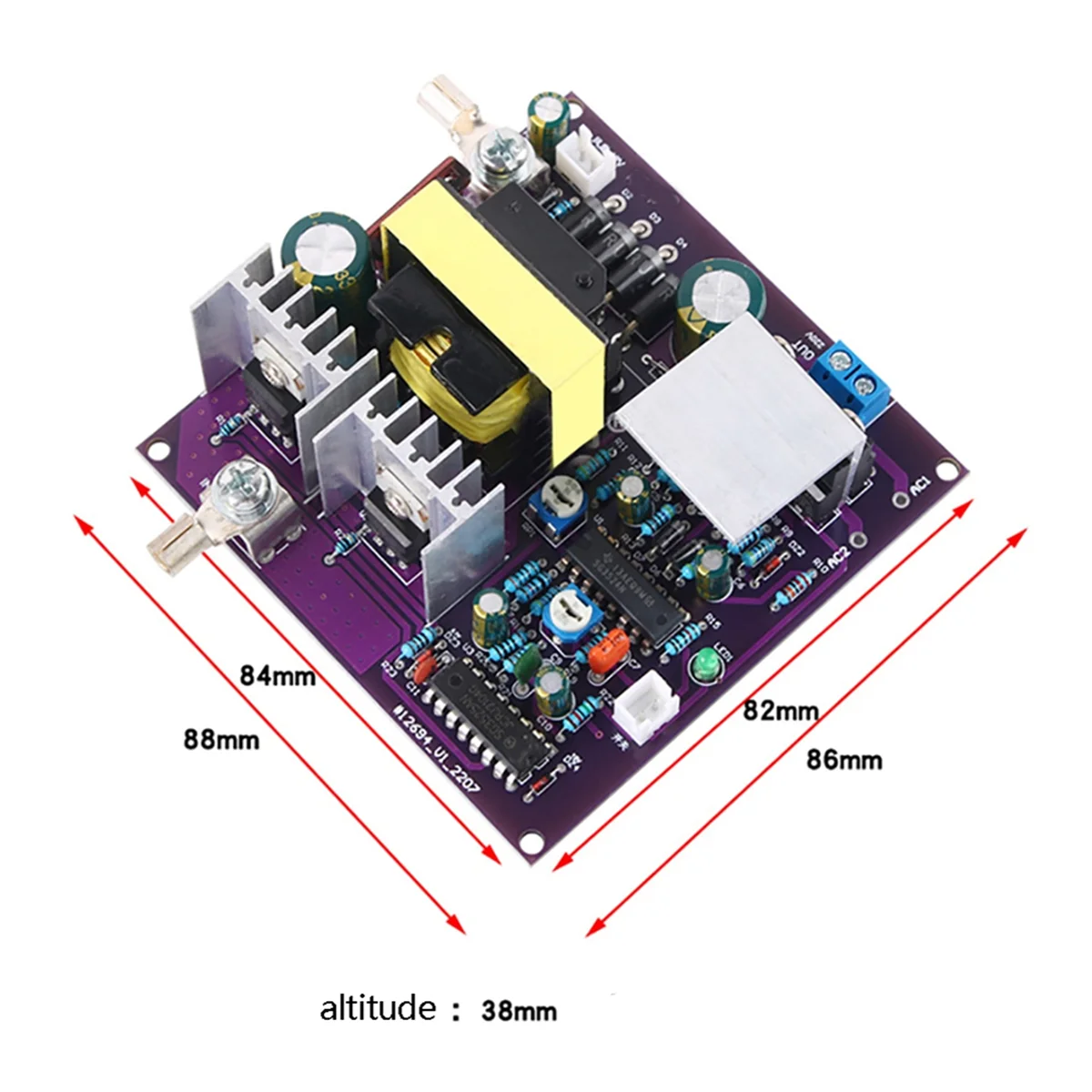 300W Corrected Sine Wave Output 50Hz Inverter 12V to 220V Inverter Power Supply Energy Storage DC-AC Boost Board