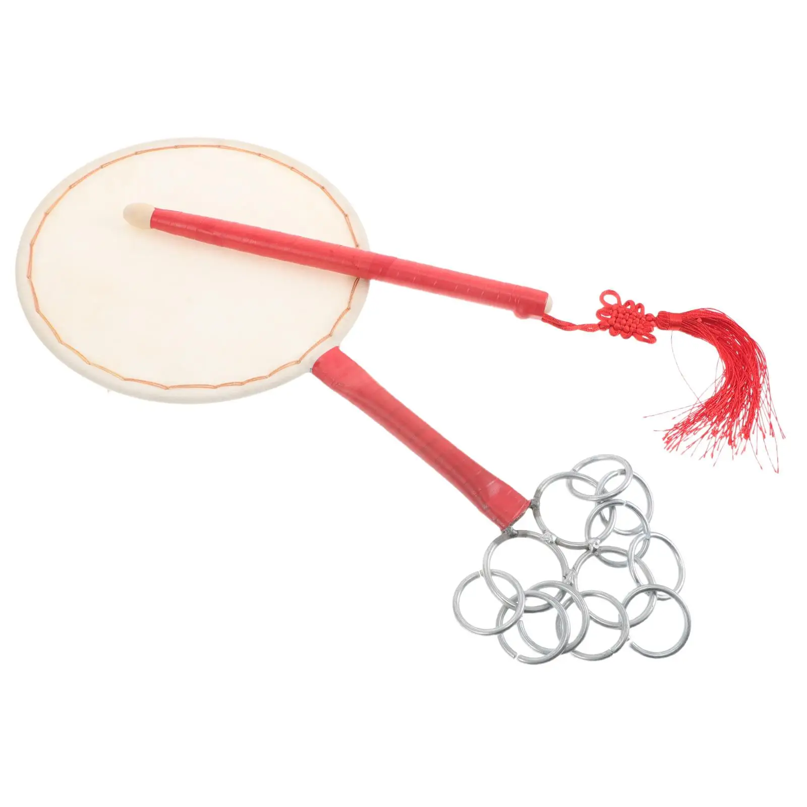 

Hand Drum Fan Pure White DIY Canvas Mini Drumsticks Chinese Cultural Products Portable Design Handmade Quality