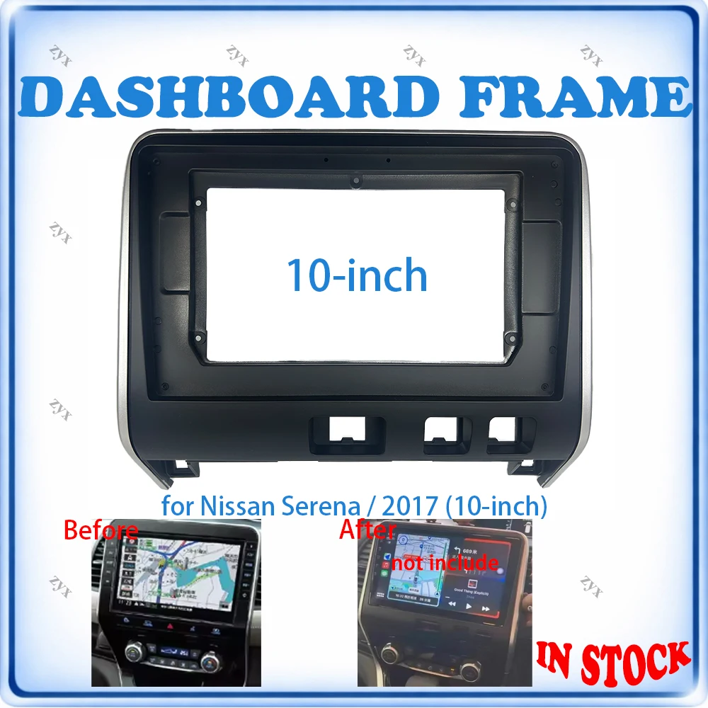 Car Radio Fascia Frame For Nissan Serena 2017 10 inch With Canbus Decoder & Wiring Harness Car Accessories Plug & Play