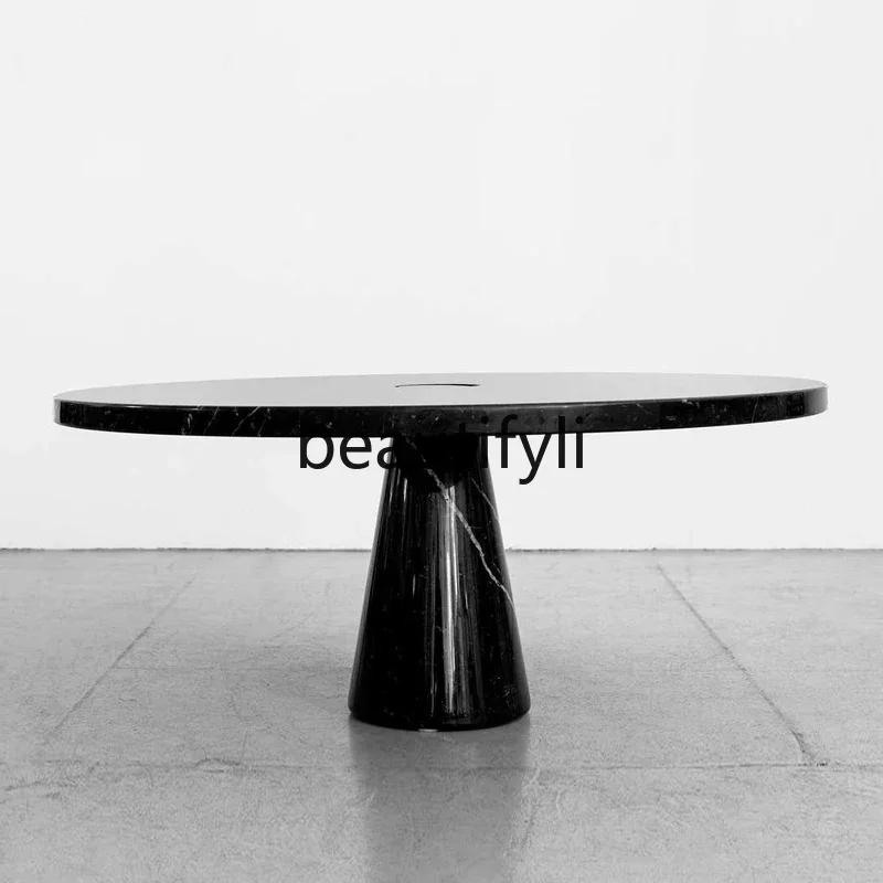 

B6 Nordic minimalist natural marble round coffee table, creative model room living room tea table