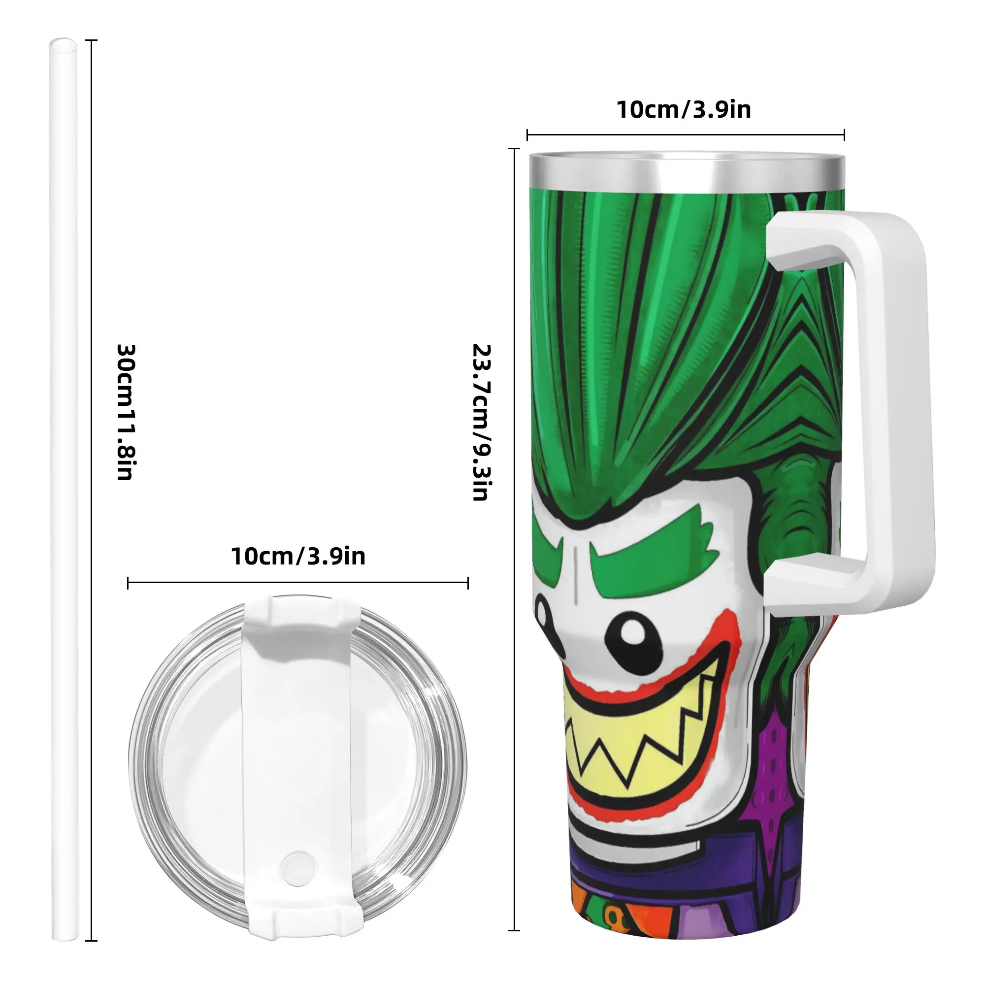 B-Batmans Cartoon Tumbler 3D Print Hot Drinks Water Bottle Leakproof Stainless Steel Thermal Mug Graphic Driving Car Mugs view 4