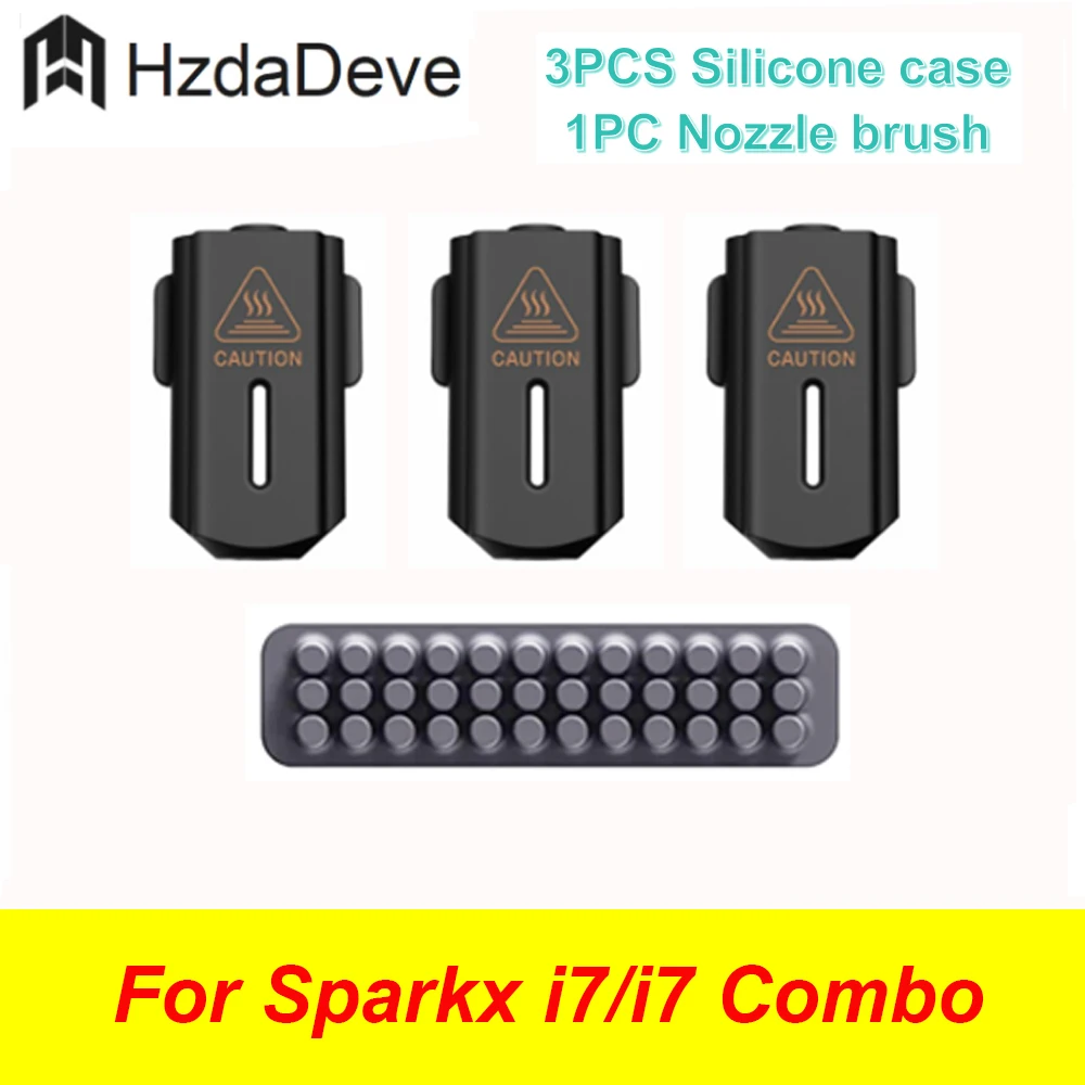 

HzdaDeve 0.2 0.4 0.6 MM SPARKX i7 Hotend Hot End All Metal Integrated Print Head Hardened Steel Silicone Cover Nozzle Brush