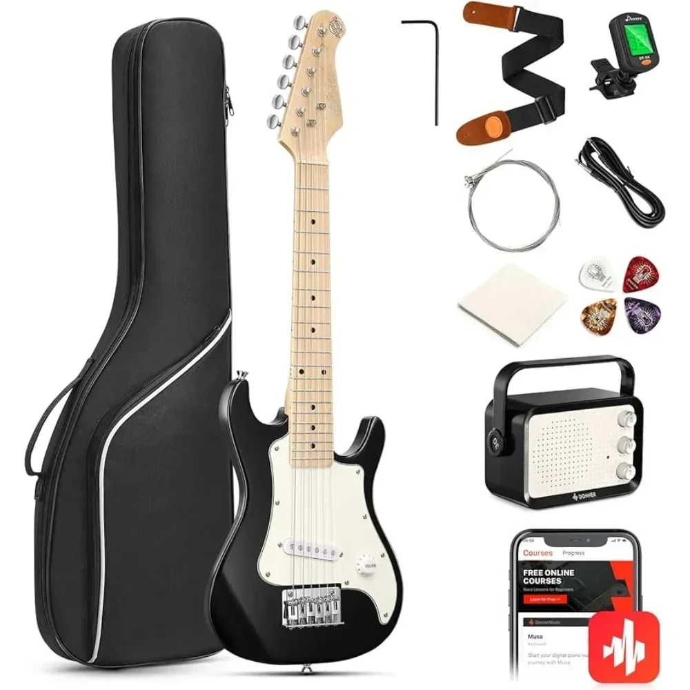 30 Inch Kids Electric Guitar Beginner Kits for Boys Girls with Amp, 600D Bag, Tuner, Picks, Cable, Strap, Extra Strings