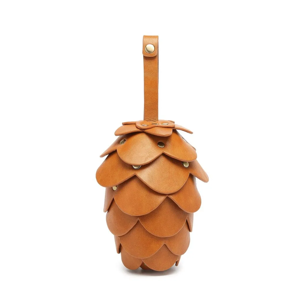 

Men's Women's Fashion Personalized Creative Handbag Adult Unisex Retro 3D Pine Cone Shaped Shoulder Bag Couples Party Bag