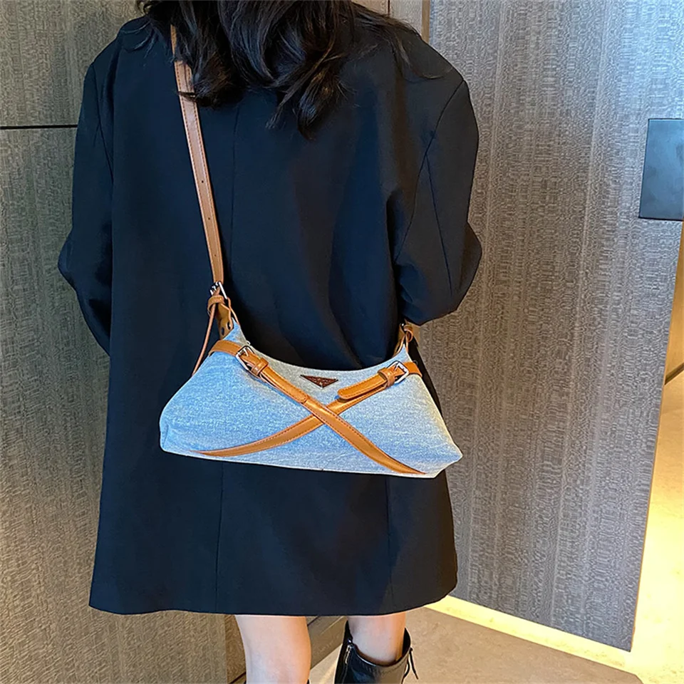 Denim Cloth Women Large Shoulder Bags Female Crossbody Bag Top-Handle Messenger Bags High Quality Vintage Totes Casual Handbags