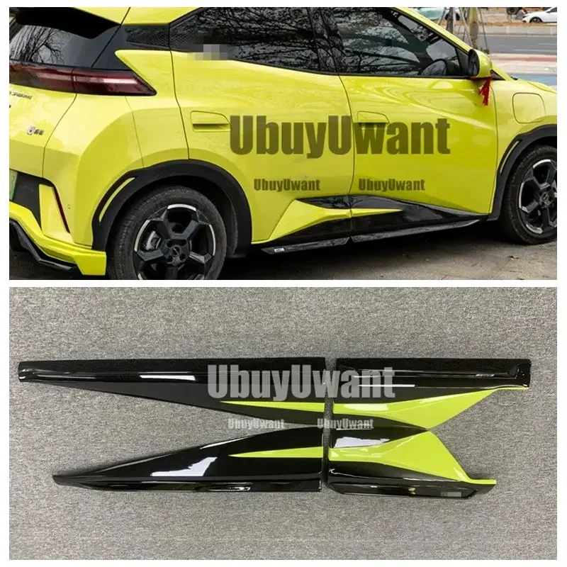 Für BYD Seagull Glory Edition 4 STÜCK GLÄNZEND SCHWARZ/Kohlefaser FARBE Body Kit Seitenschweller Spoiler Zubehör 2023 2024 2025