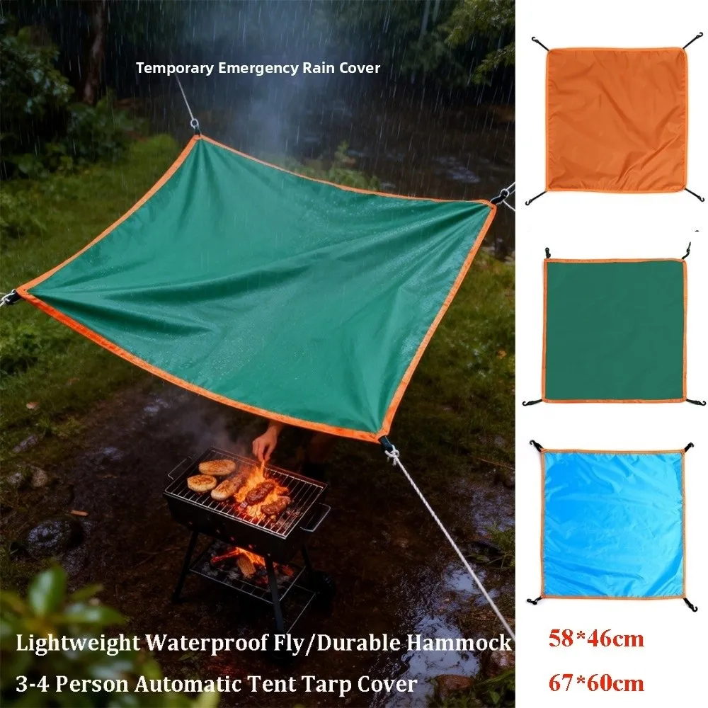 High Quality Lightweight Fly/Durable Hammock Tarp Waterproof 2/3-4 Person Outdoor Camping Cover Automatic Tent Tarp Cover
