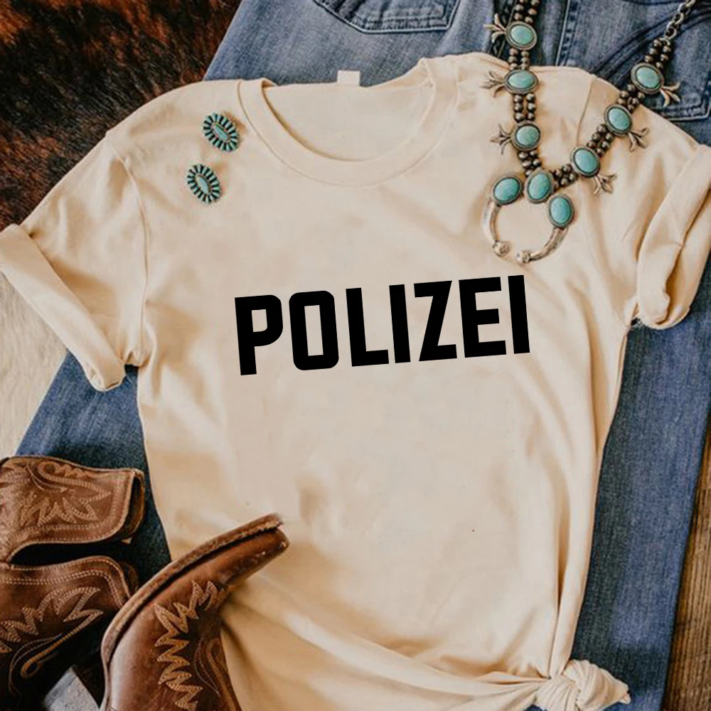 Polizei tshirt women streetwear harajuku t shirt girl comic clothing