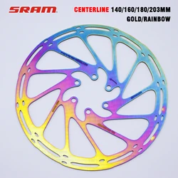 2PC Sram Centerline Disc Brake Rotor Rainbow Gold 140 160 180 203MM MTB Road Bicycle Hydraulic Stainless Steel Rotor Brake Parts