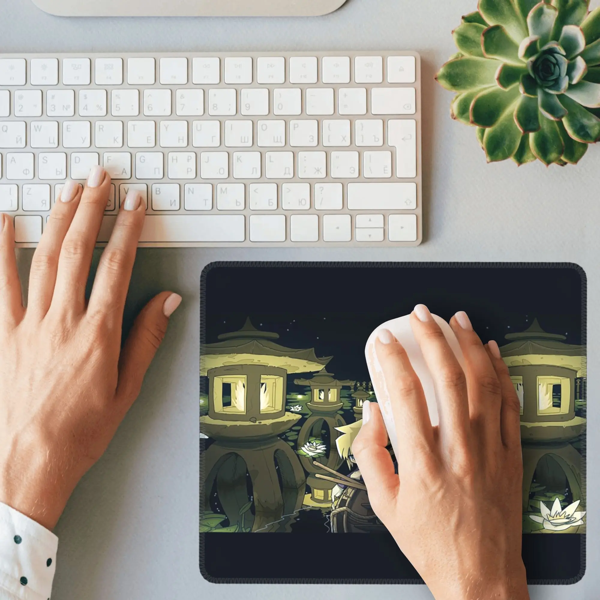夢 2kki ランプリストーンマウスパッドコンピュータキーボードマウスマットゲーマー PC ラップトップデスクマットオフィスアクセサリーテーブルマット