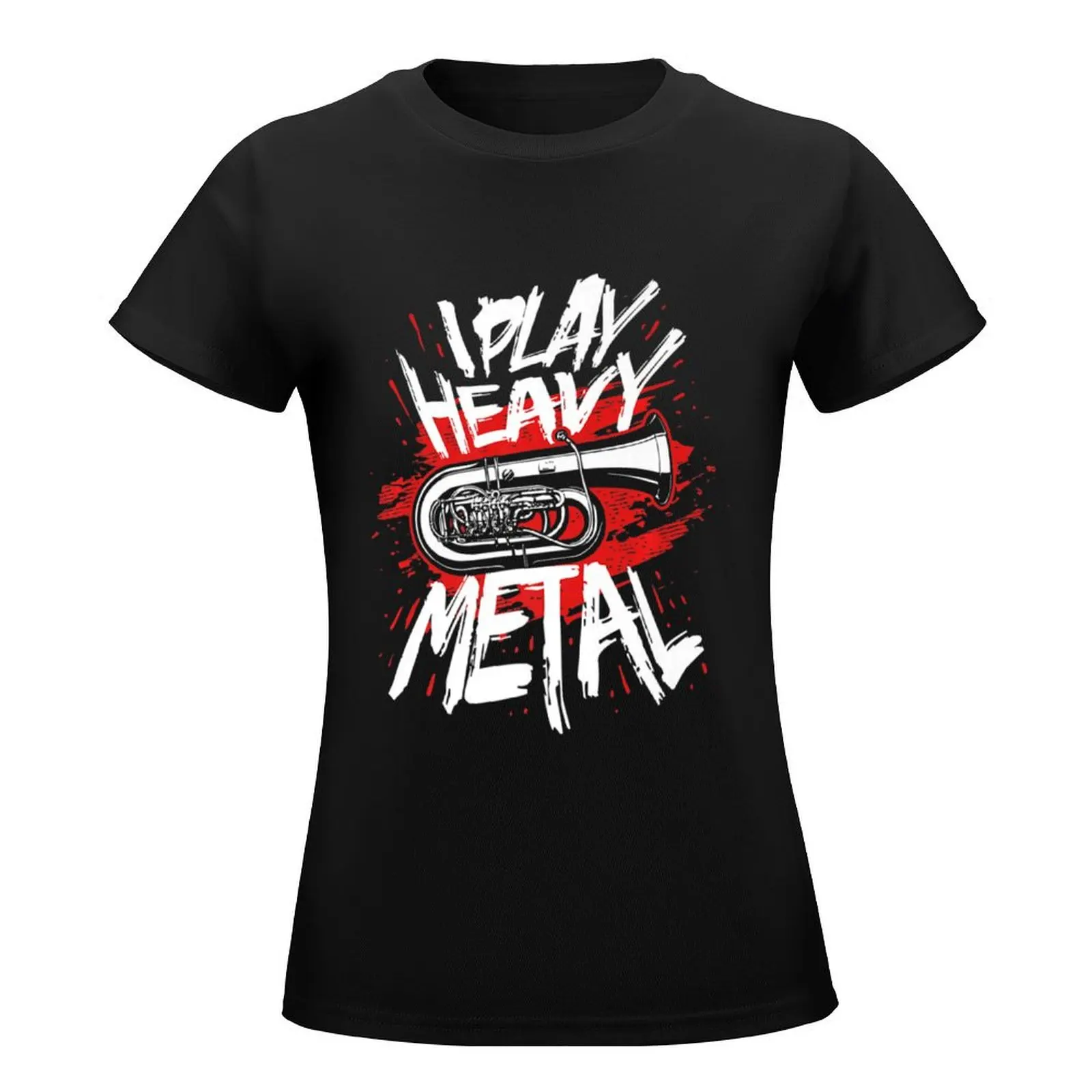 I Play Heavy Metal Marching Band Musician Tuba T-Shirt vintage summer tops t-shirts for Women pack